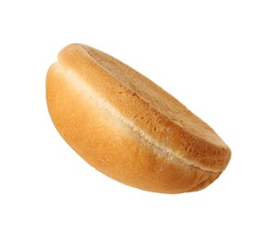 Photo of One fresh burger bun isolated on white