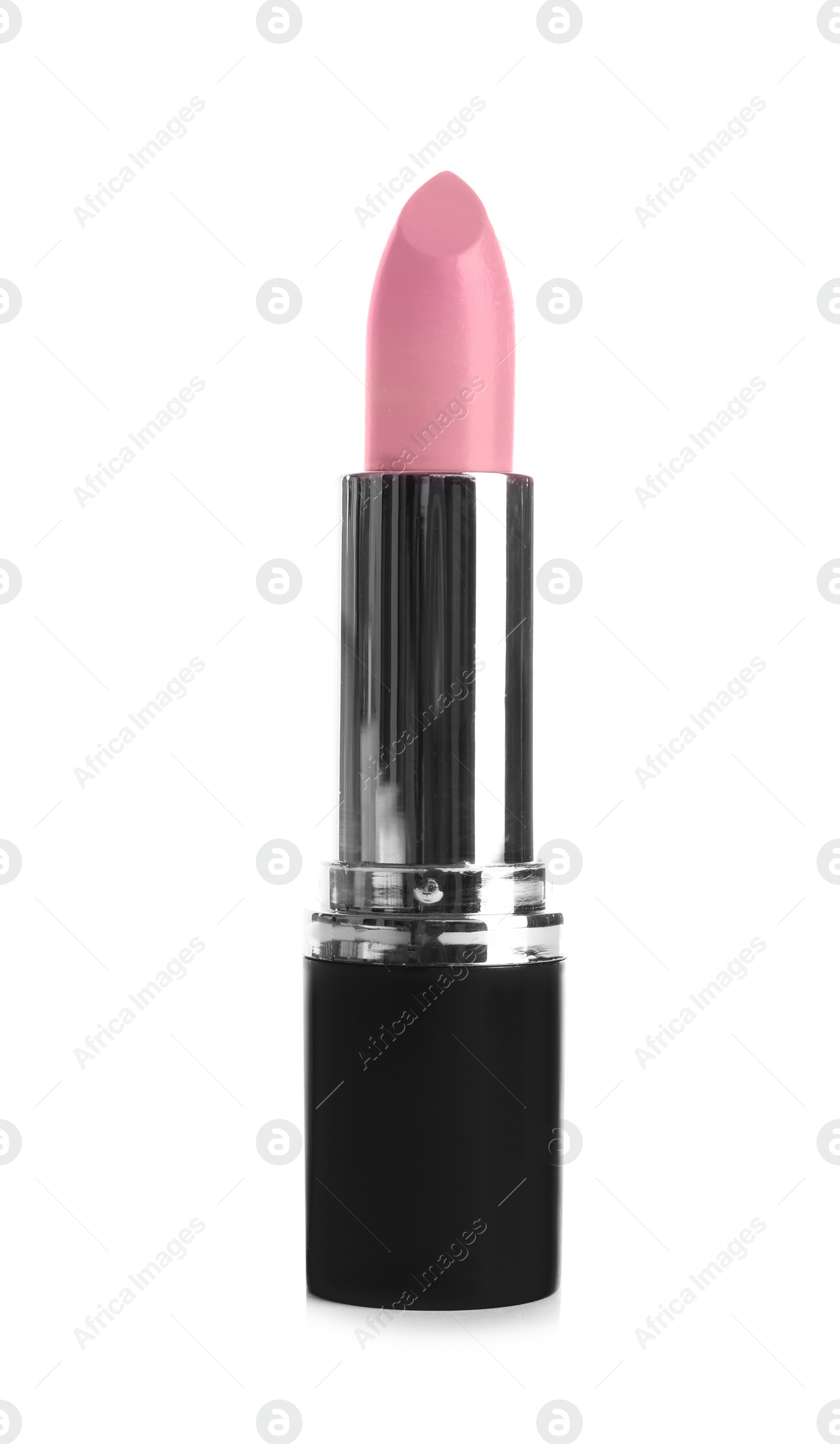 Image of Pink lipstick on white background. Professional makeup product