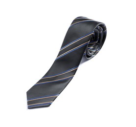 One striped necktie isolated on white. Men's accessory