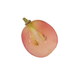 Photo of Half of ripe red grape isolated on white