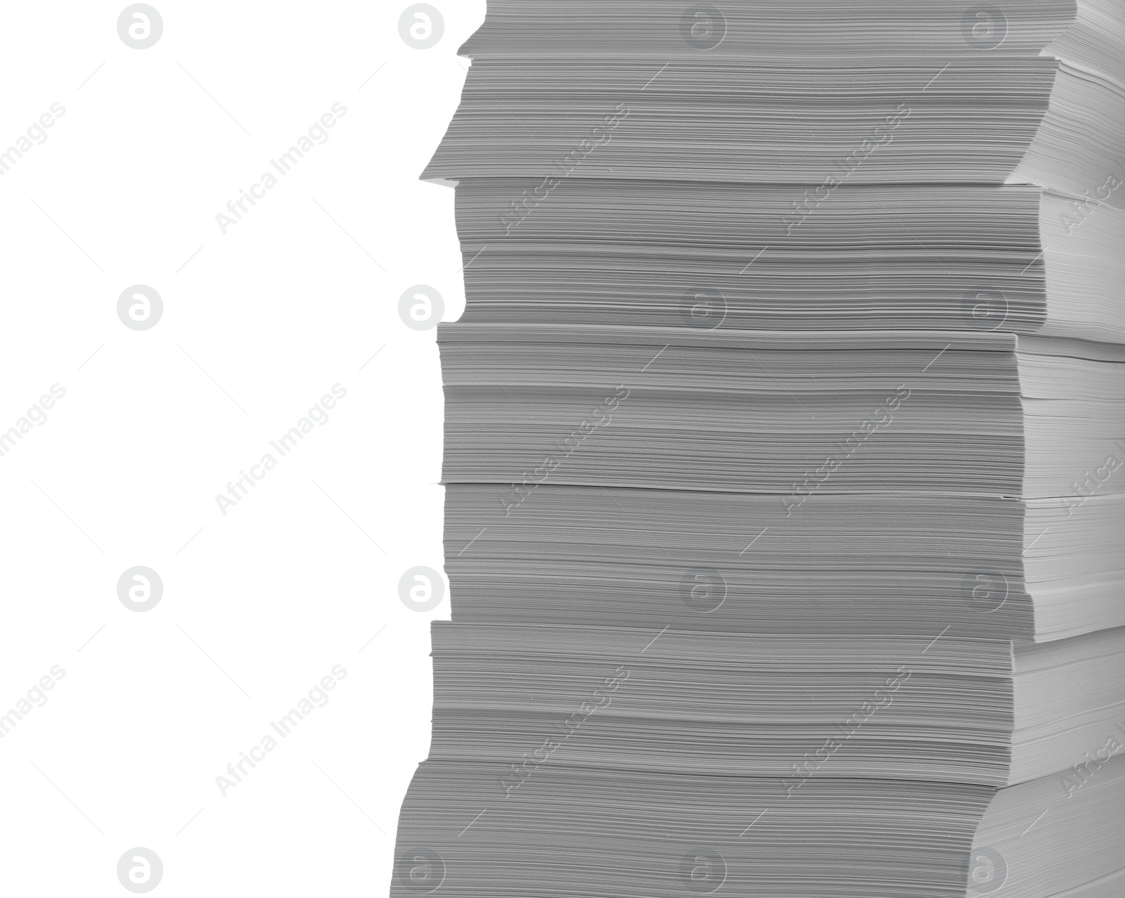 Photo of Stack of paper sheets on white background