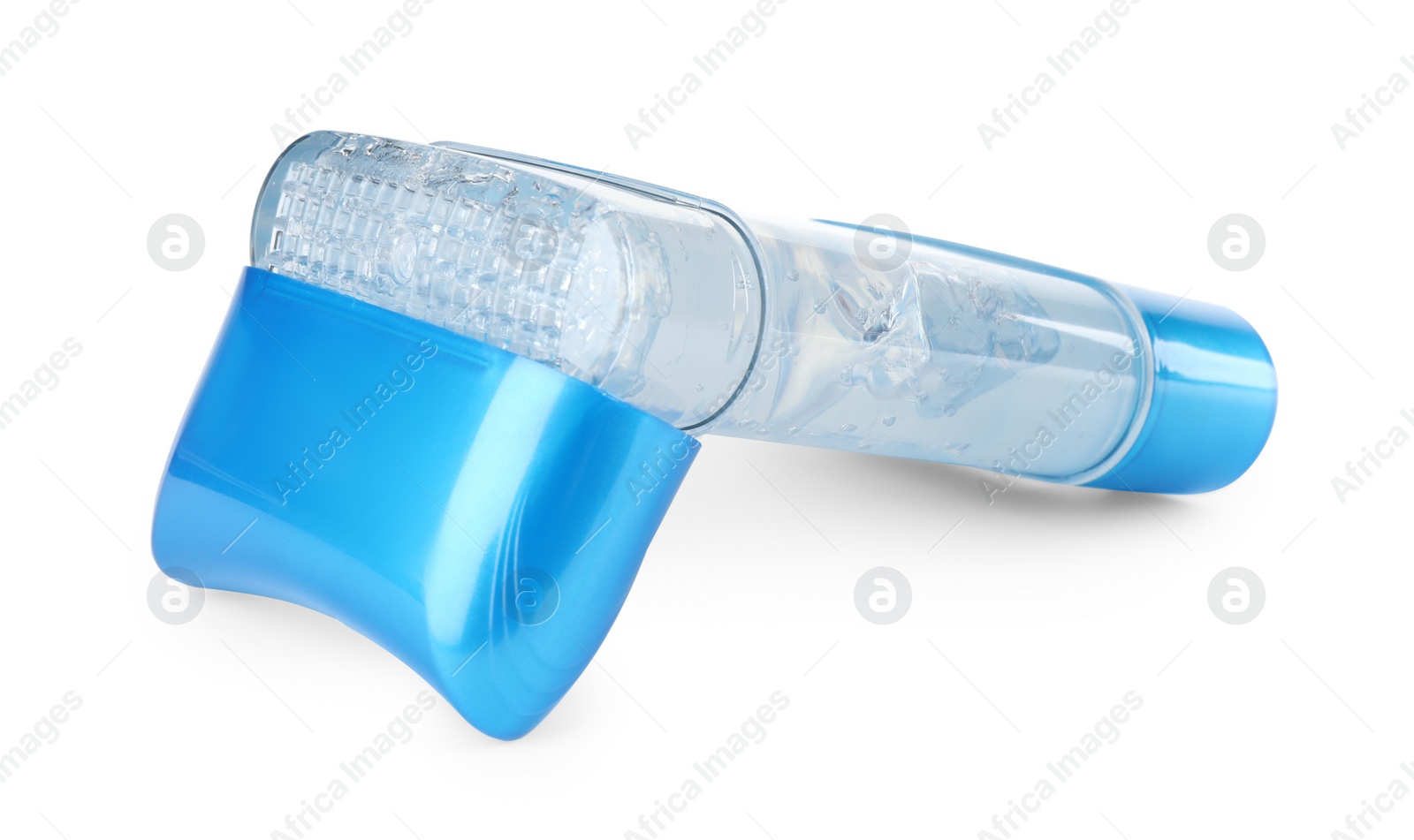 Photo of Open plastic deodorant container on white background