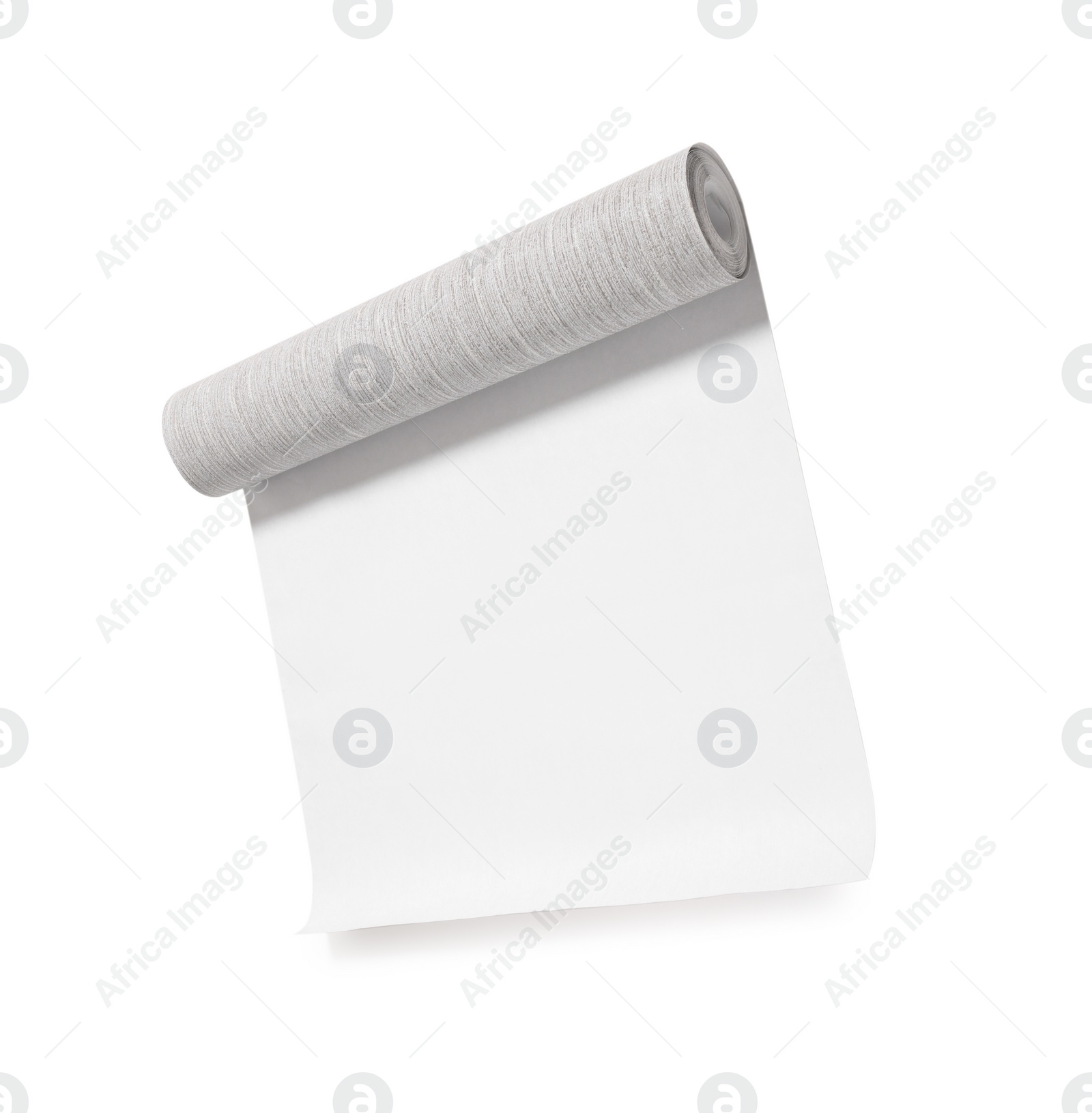 Photo of One grey wallpaper roll isolated on white