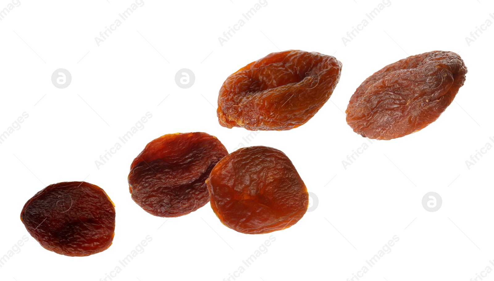 Image of Tasty dried apricots on white background. Banner design