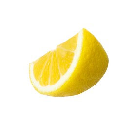 Photo of Fresh ripe lemon slice isolated on white