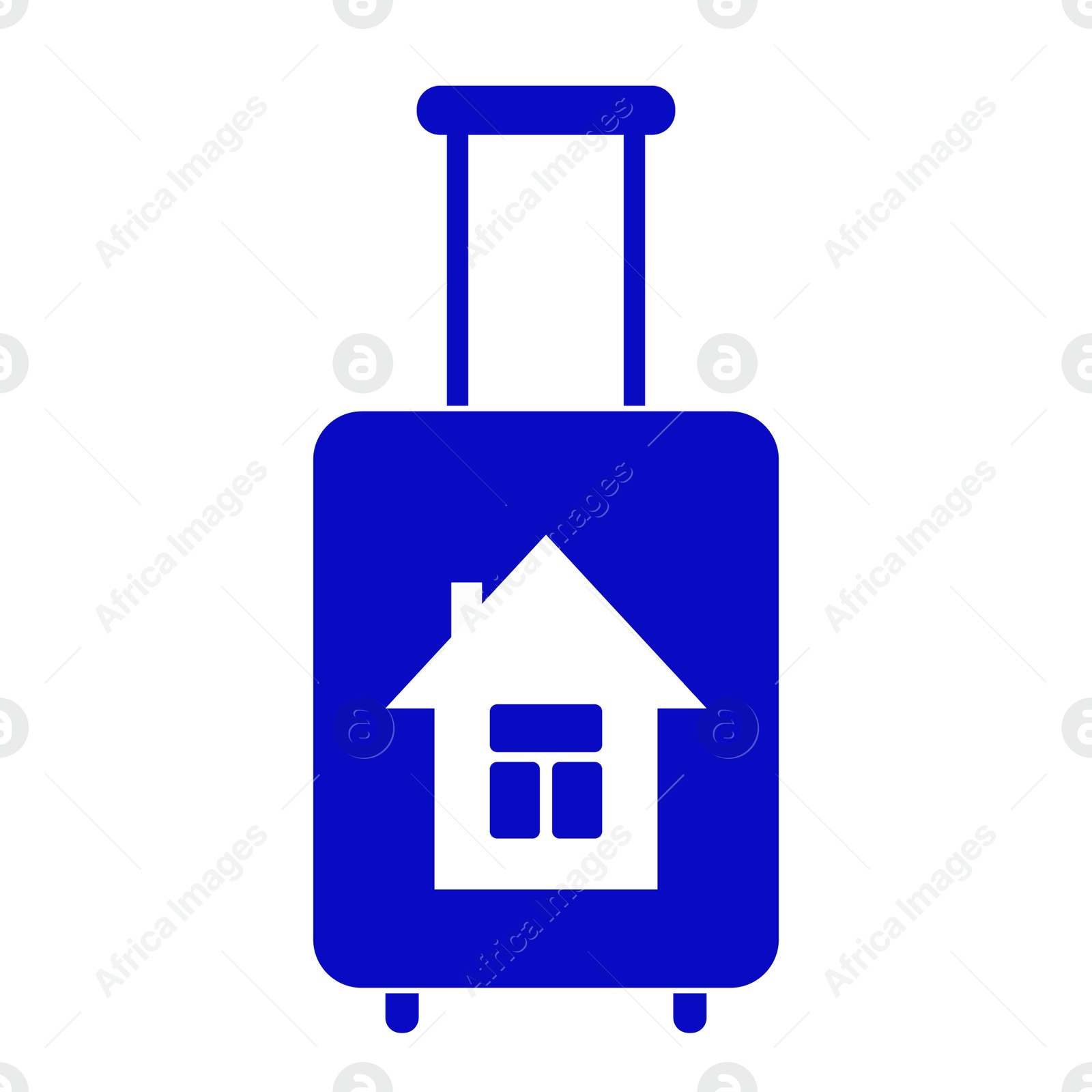 Illustration of Moving concept.  suitcase and house on white background