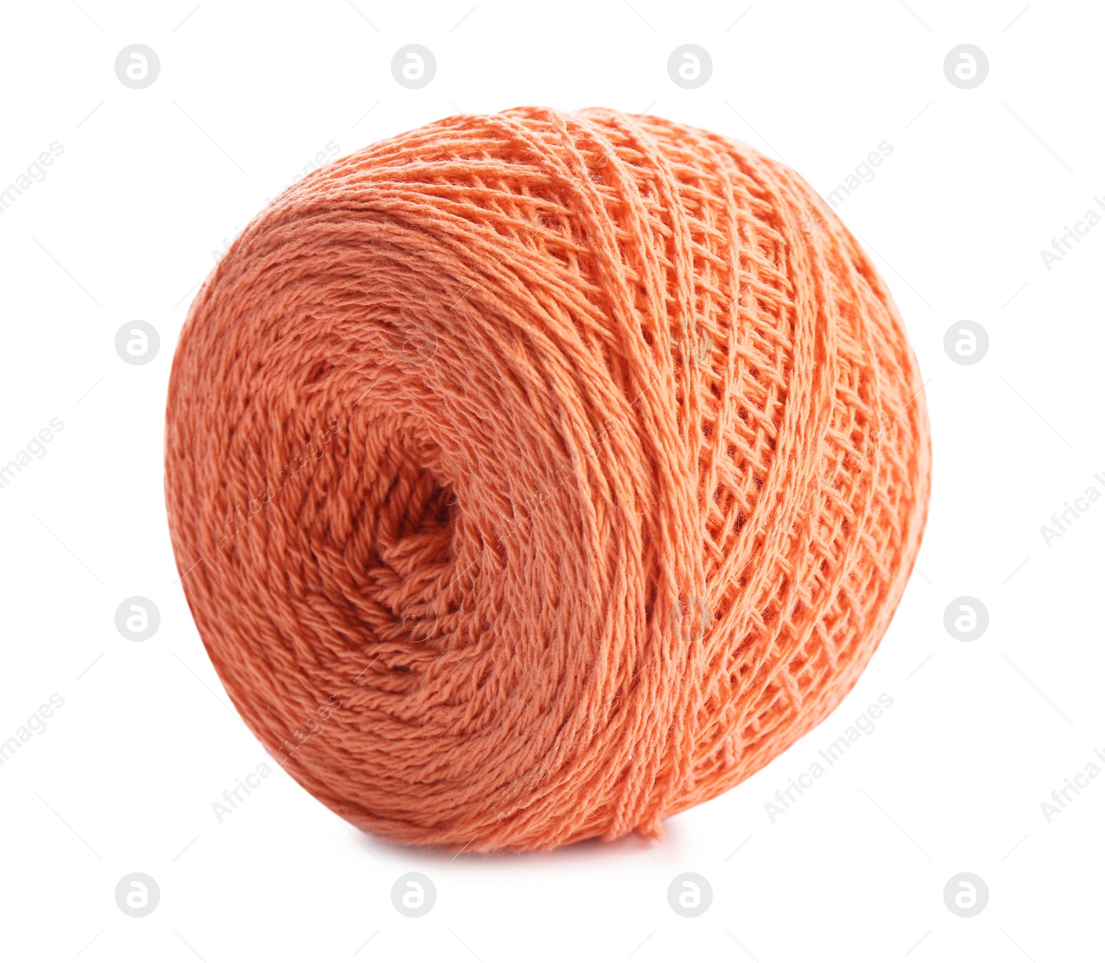 Photo of Clew of color knitting thread on white background