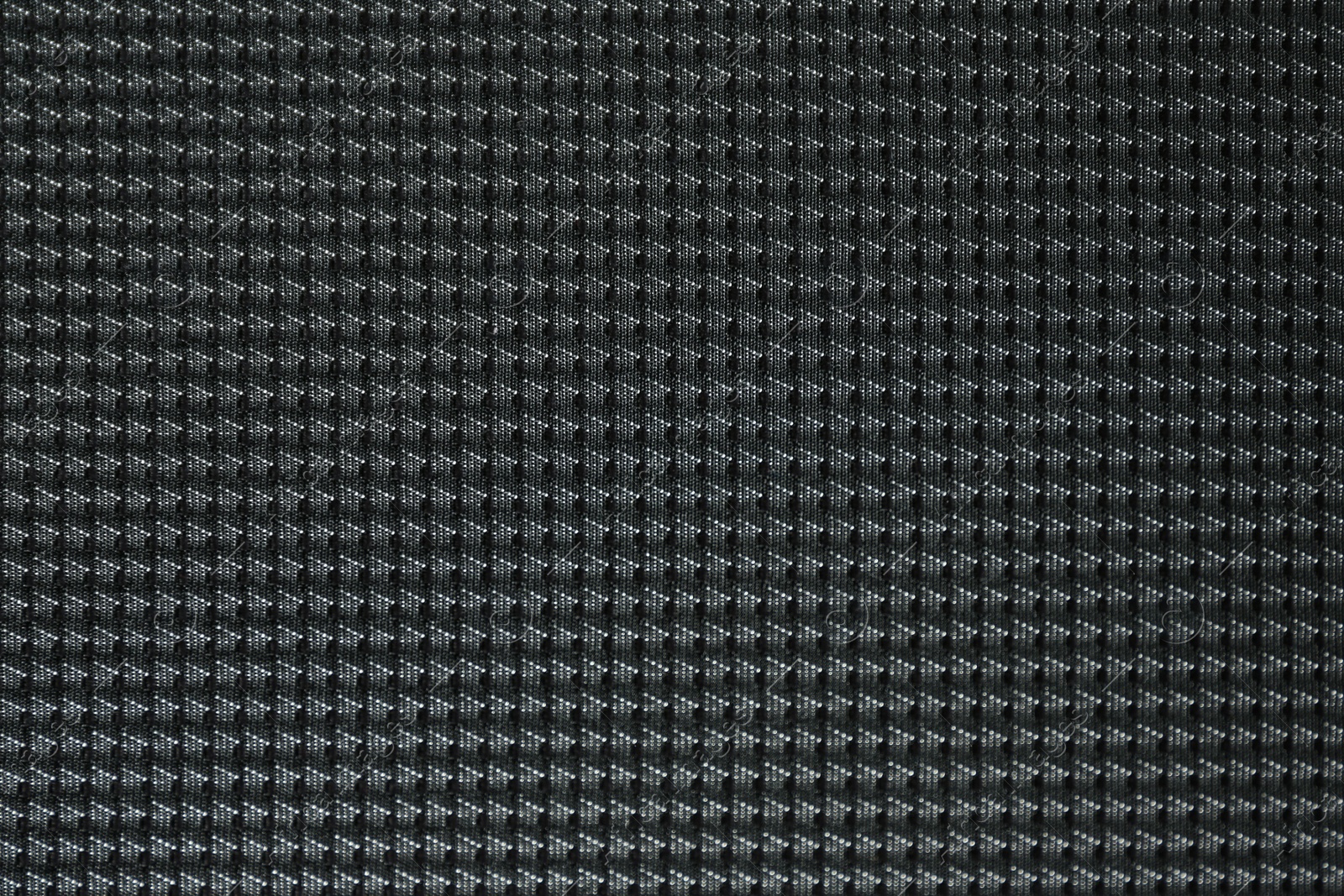 Photo of Textured grey fabric as background, closeup view