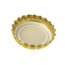 One beer bottle cap isolated on white