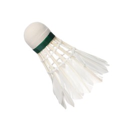 Photo of One feather badminton shuttlecock isolated on white