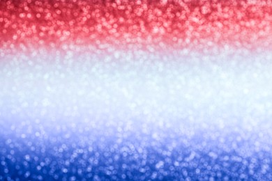 Image of 4th of July - USA Independence Day. Blurred view of glitters in colors of American national flag, bokeh effect 