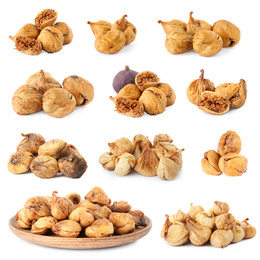 Image of Set of dried fig fruits isolated on white