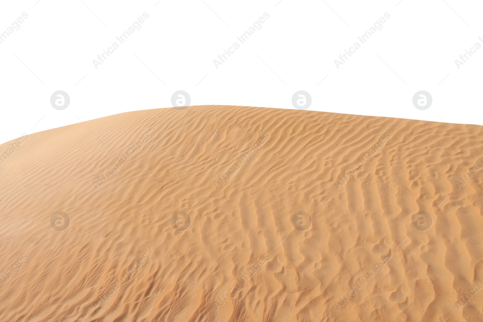 Image of Big hot sand dune on white background