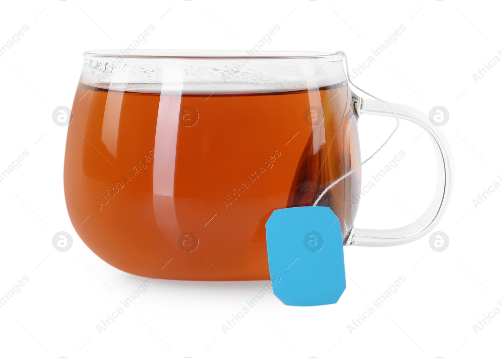 Photo of Tasty tea in cup isolated on white