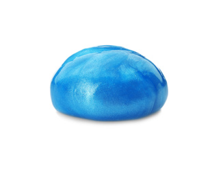 Blue slime isolated on white. Antistress toy