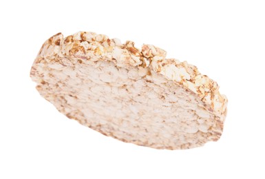 Photo of Tasty crunchy buckwheat cake isolated on white