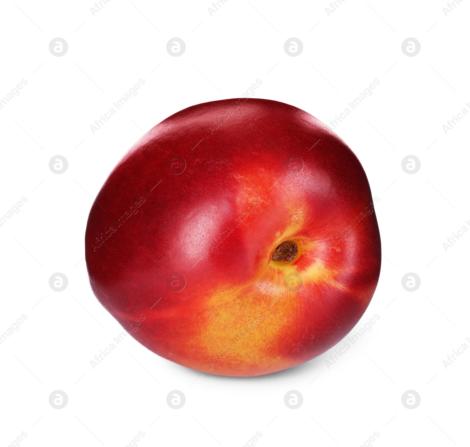 Photo of Sweet red juicy nectarine on white background