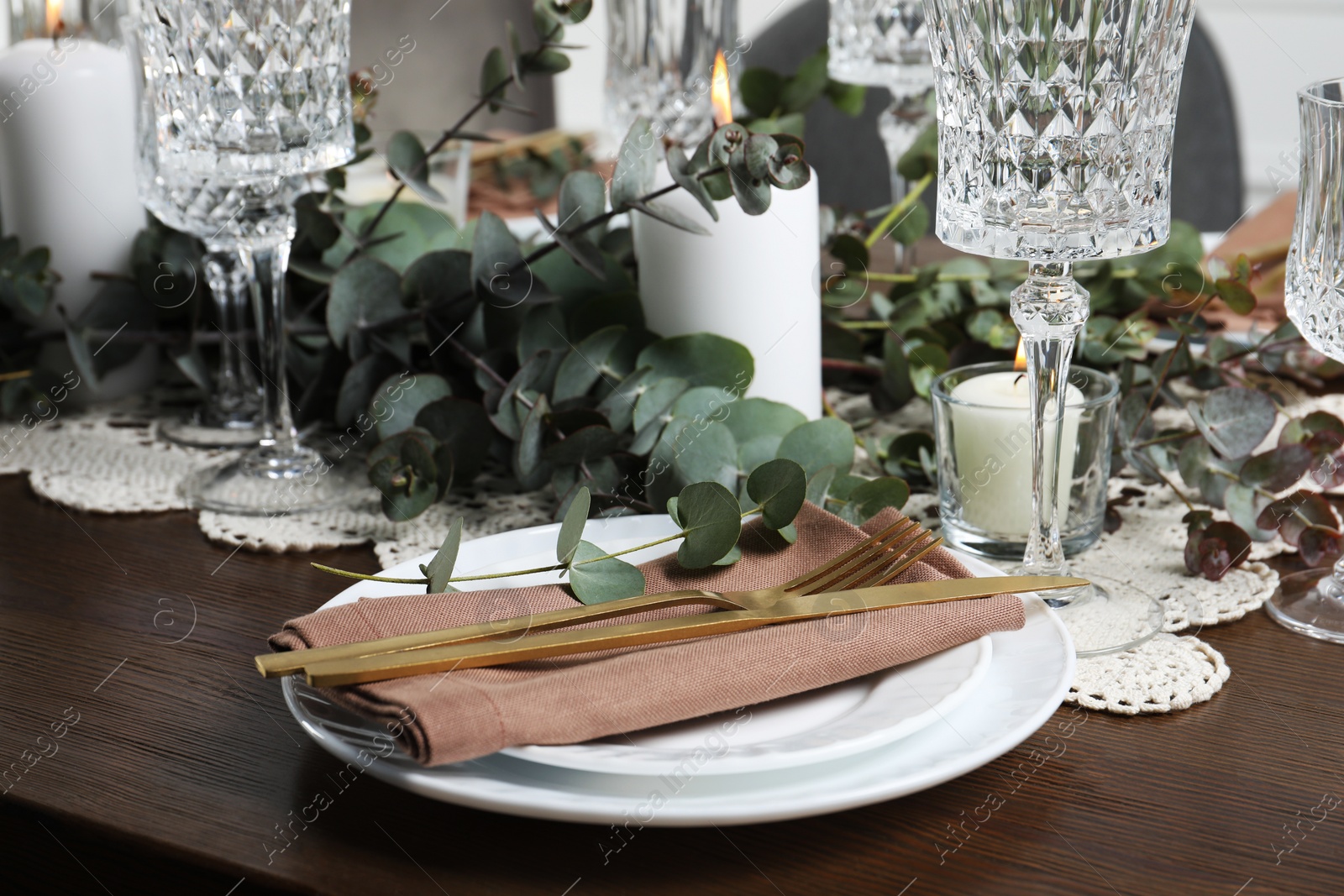 Photo of Stylish elegant table setting for festive dinner