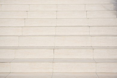 Photo of View of beige stone stairs outdoors, closeup