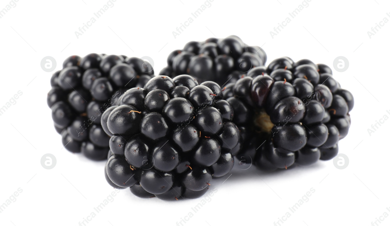 Photo of Beautiful tasty ripe blackberries on white background