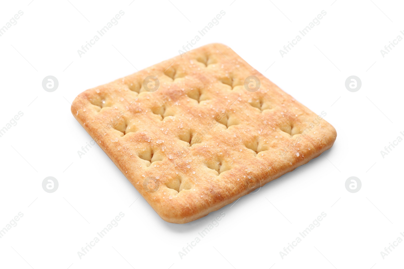 Photo of Crispy cracker isolated on white. Delicious snack