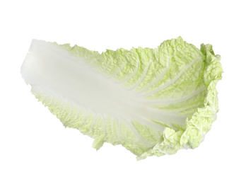 Photo of Leaf of napa cabbage isolated on white