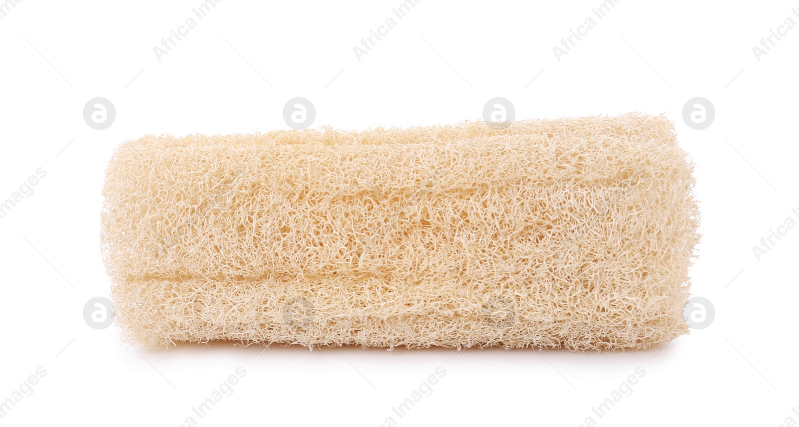 Photo of Loofah sponge isolated on white. Personal hygiene product