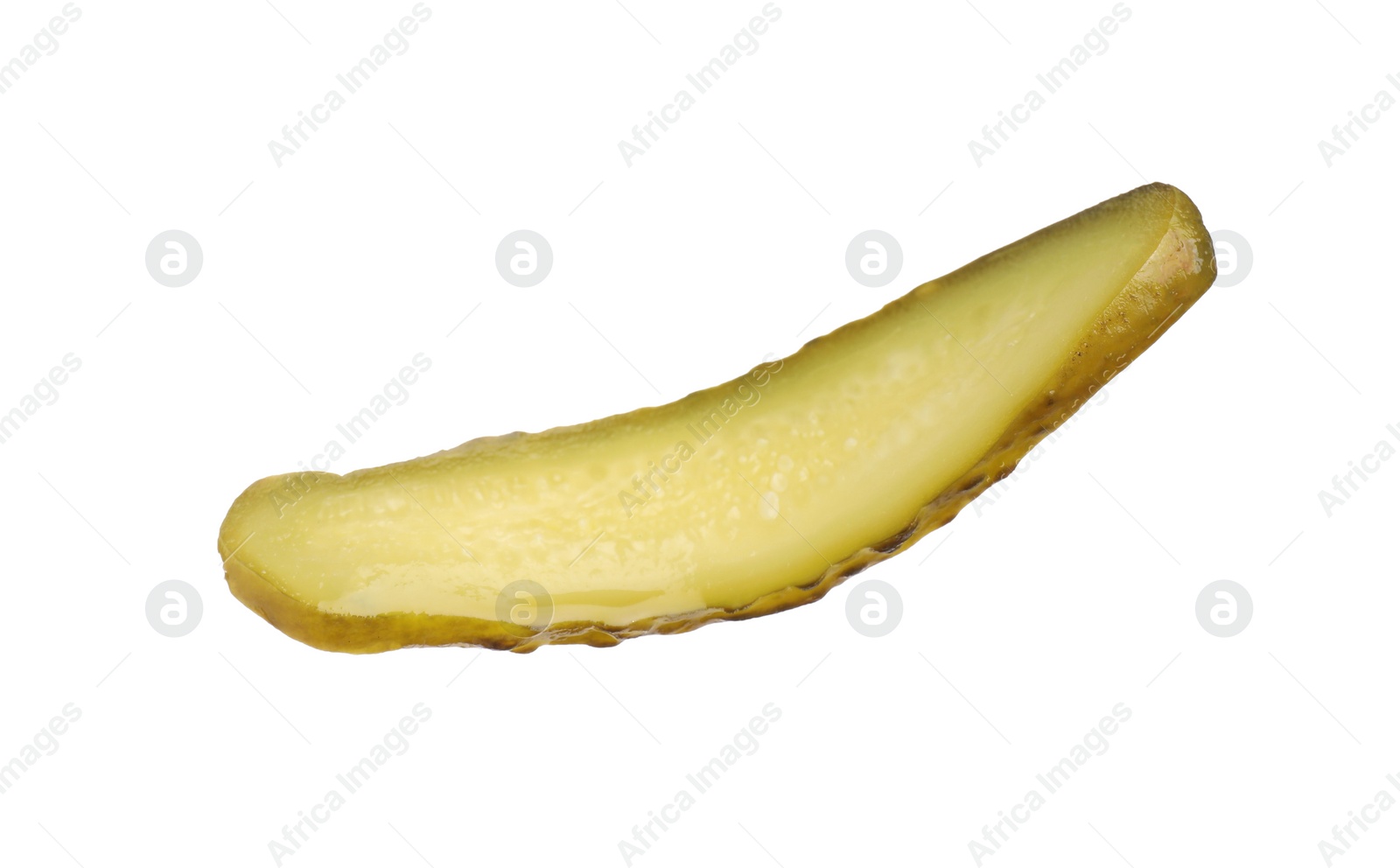 Photo of Slice of pickled cucumber isolated on white