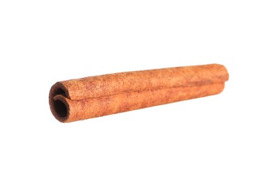 Photo of One aromatic cinnamon stick isolated on white