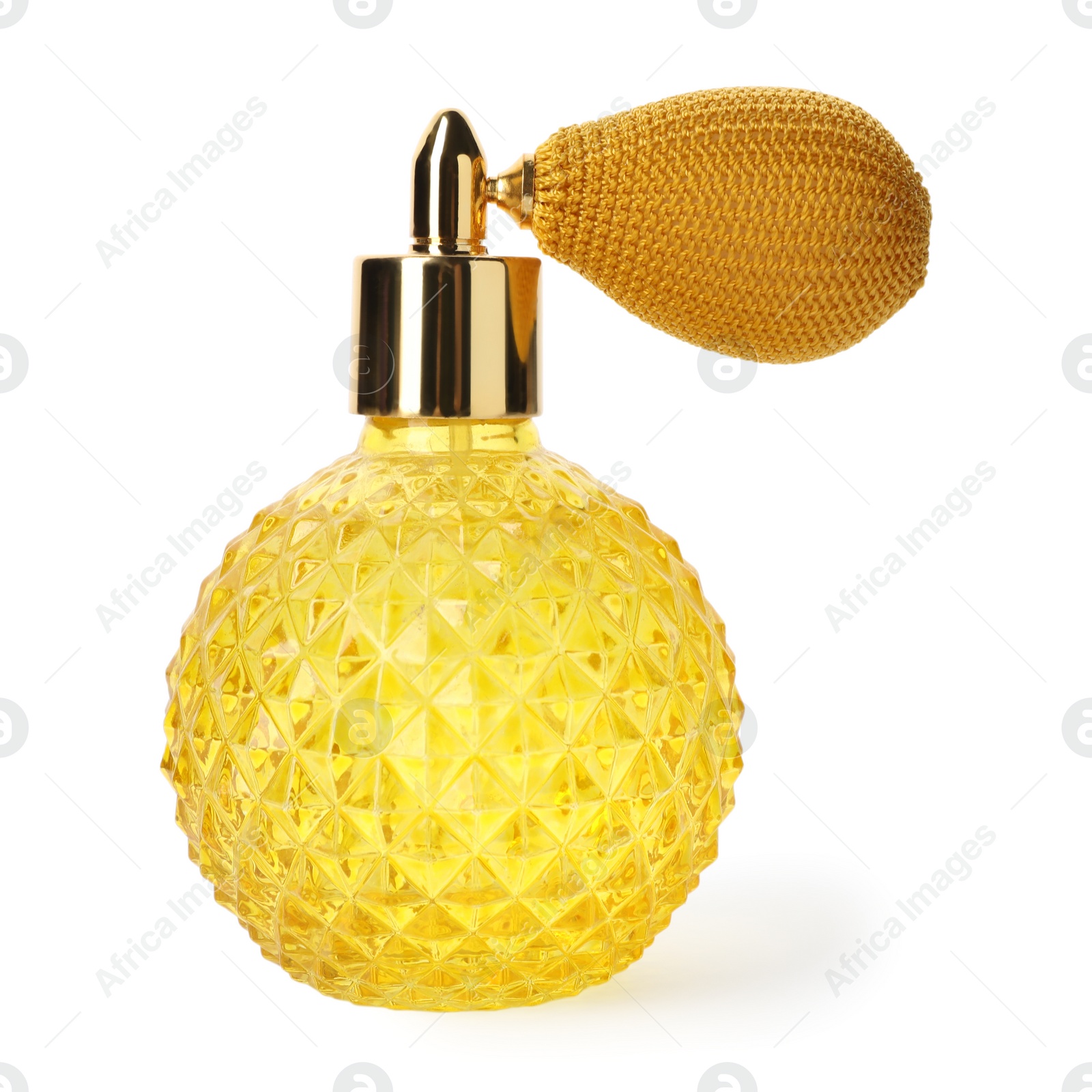 Photo of Vintage bottle of perfume isolated on white