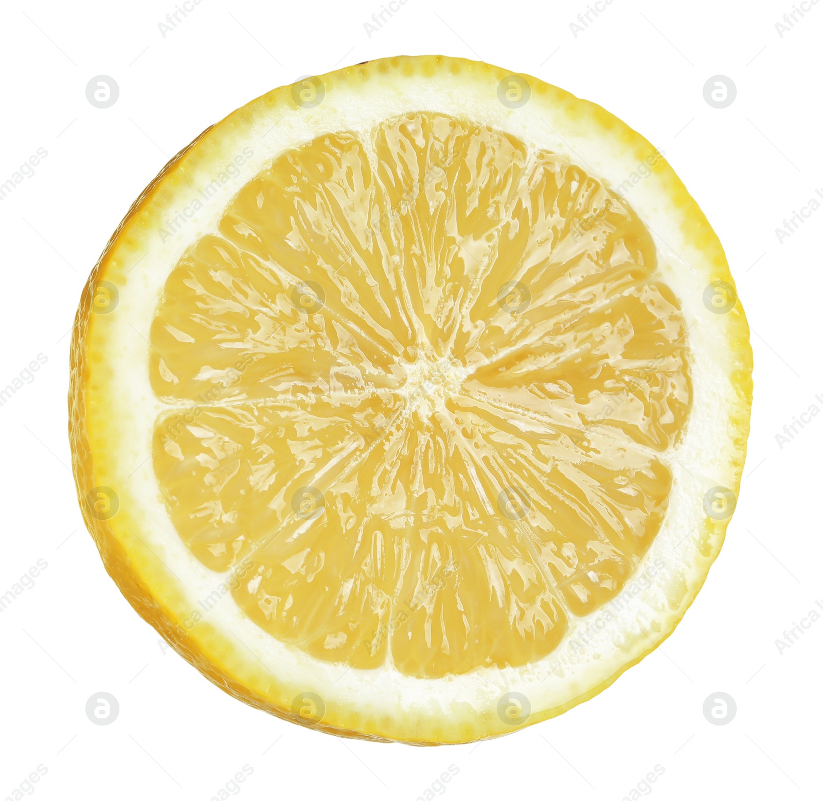 Photo of Piece of fresh lemon isolated on white