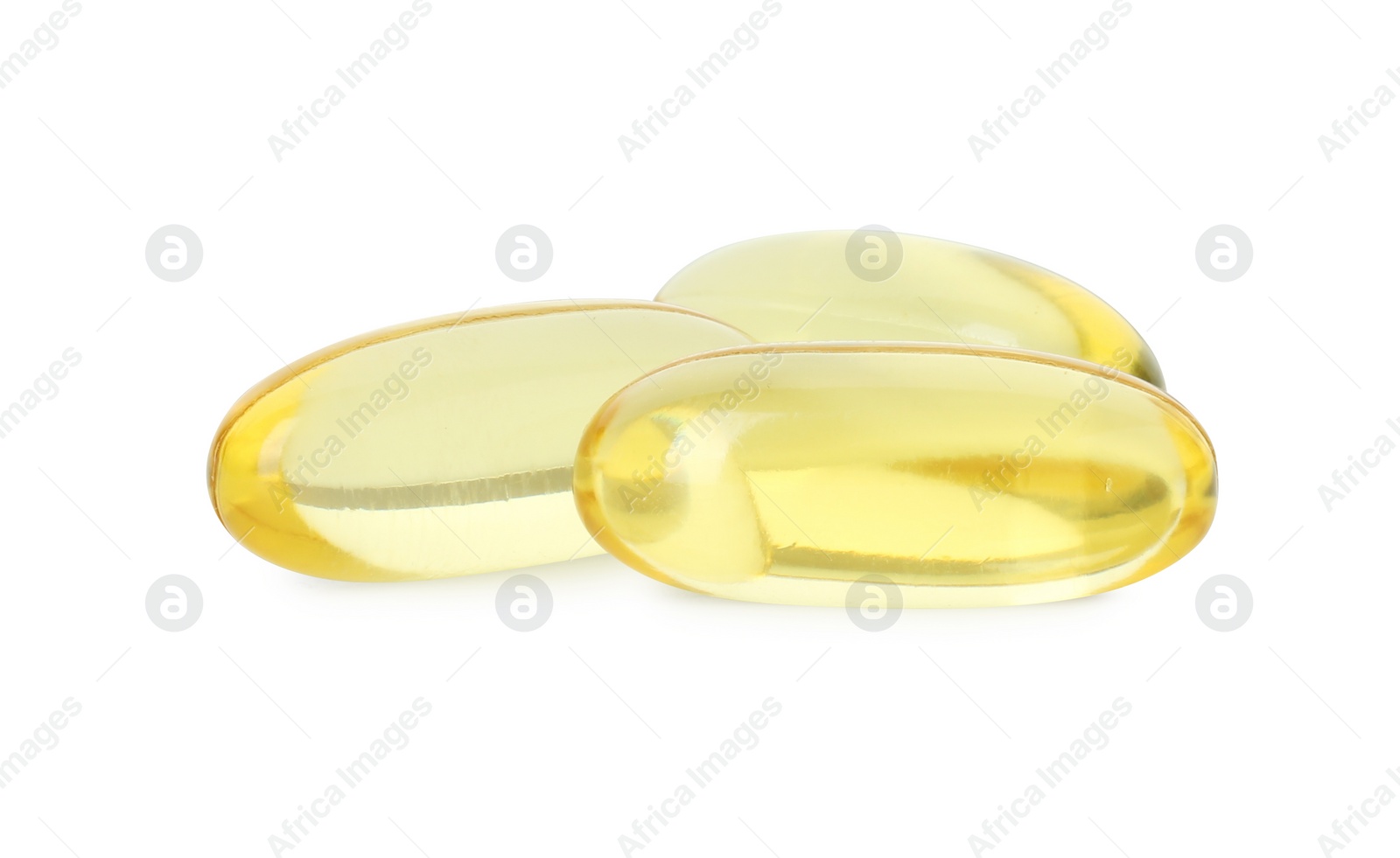 Photo of Vitamin capsules isolated on white. Health supplement