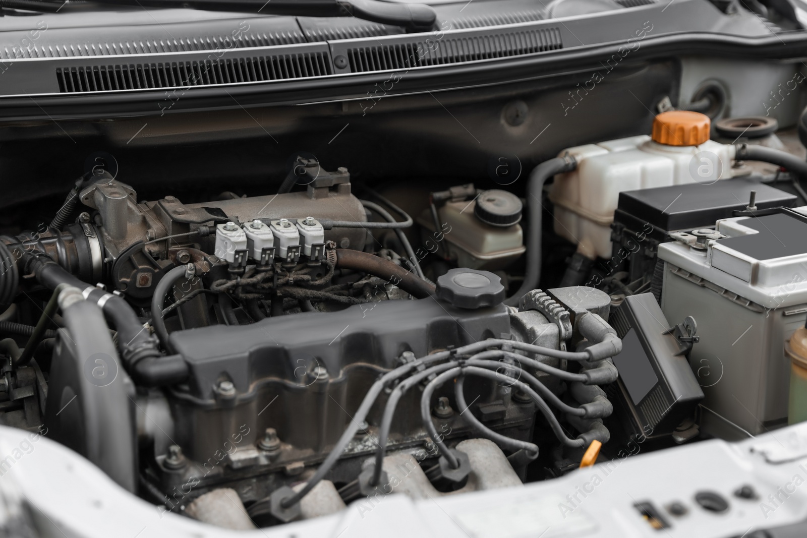 Photo of View of engine bay in modern car