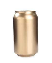 Photo of Aluminium can of beverage isolated on white