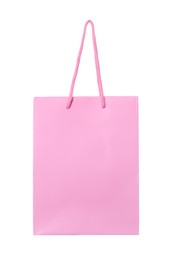 One pink shopping bag isolated on white