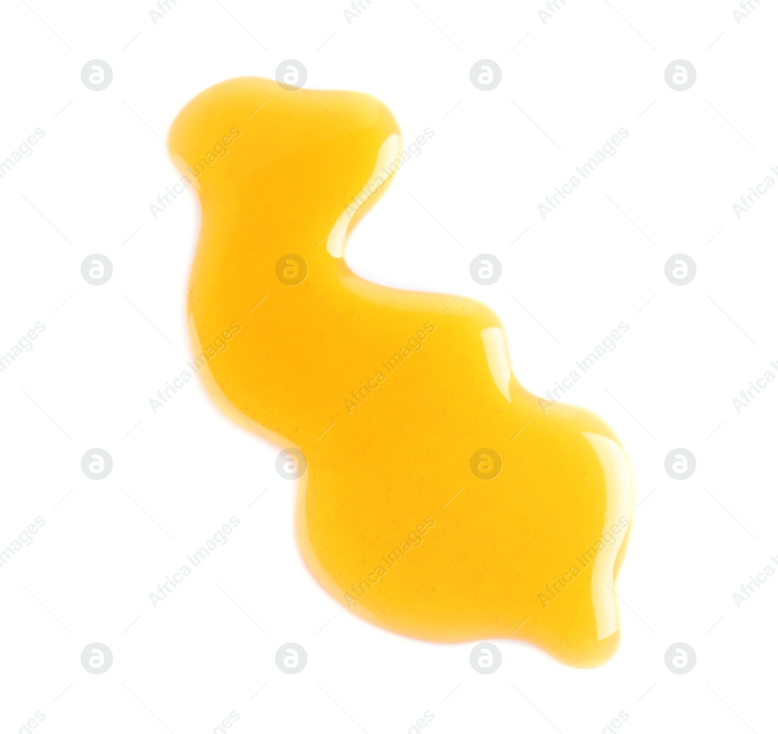 Photo of Fresh sweet honey isolated of white, top view