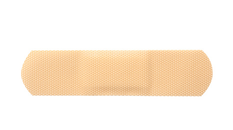 Photo of Medical sticking plaster isolated on white. First aid item