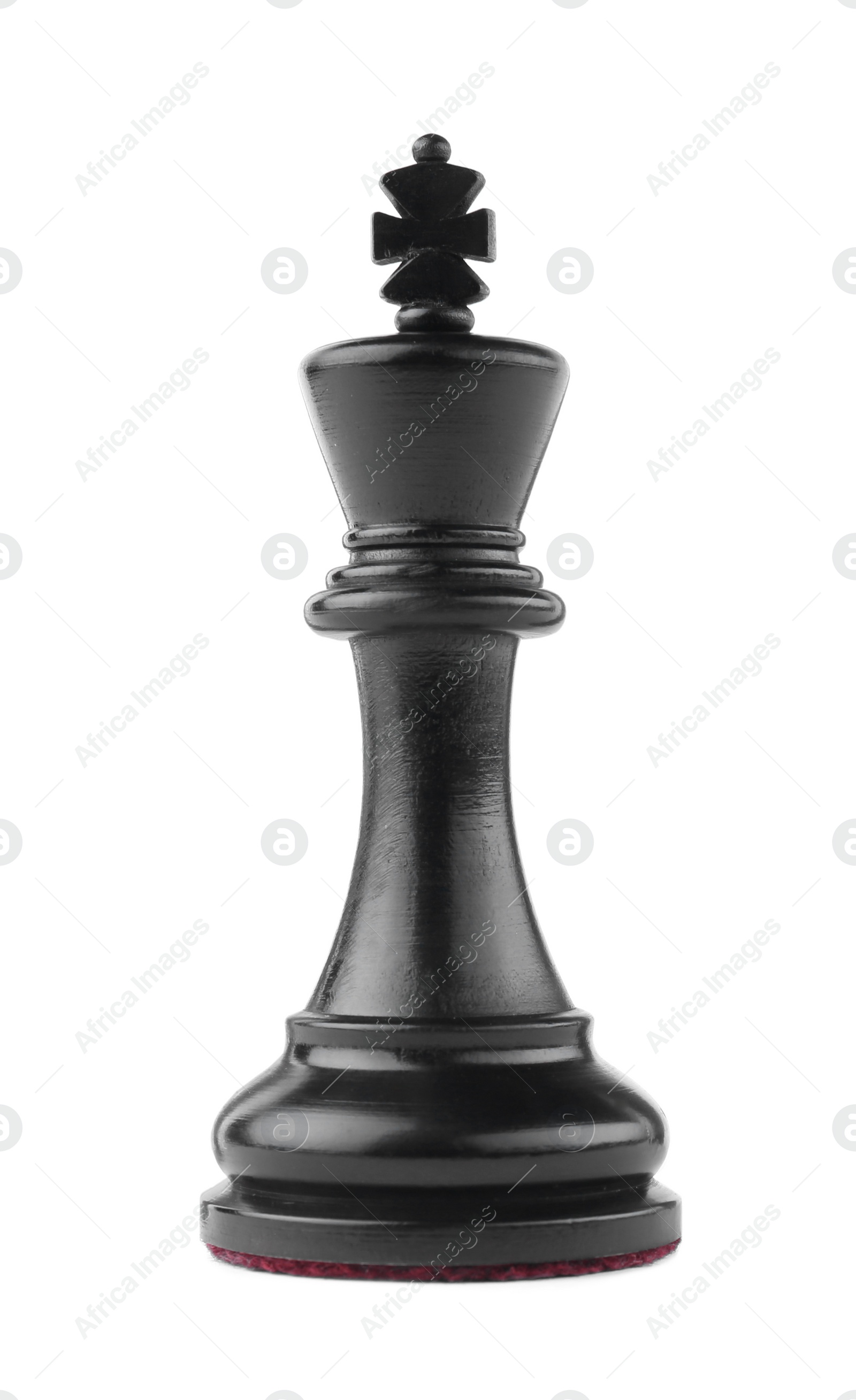 Photo of Black king isolated on white. Chess piece