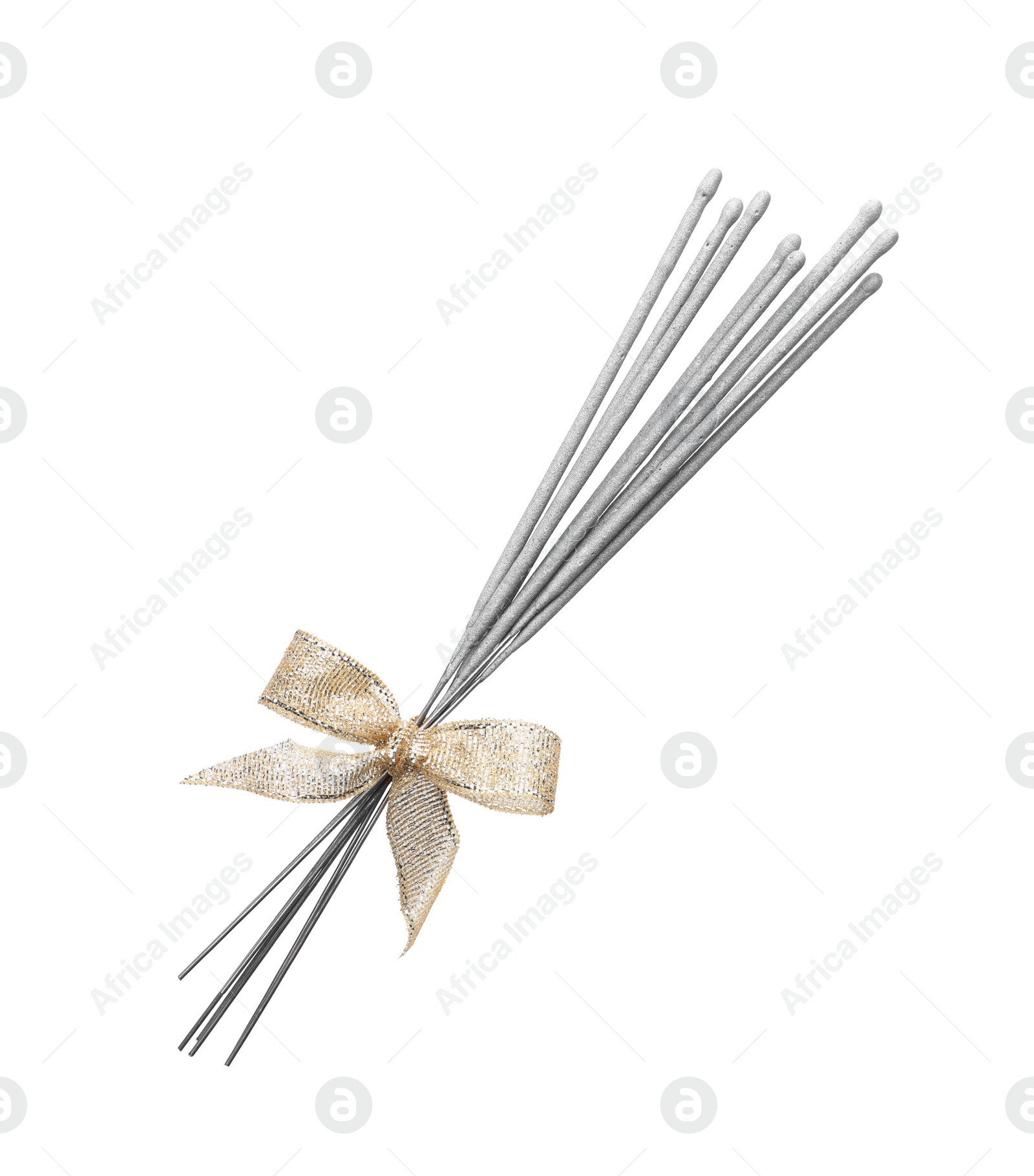 Photo of Bunch of new sparkler sticks on white background