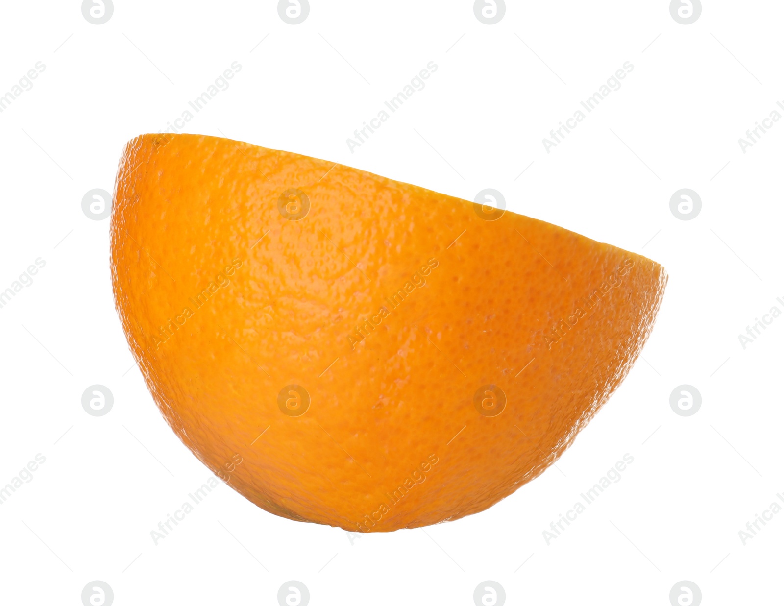 Photo of Half of ripe orange isolated on white