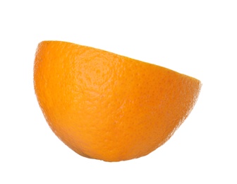 Photo of Half of ripe orange isolated on white