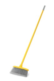 Plastic broom isolated on white. Cleaning tool
