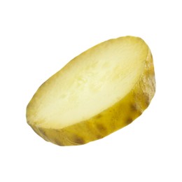 Photo of Slice of pickled cucumber isolated on white