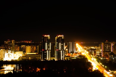 Beautiful view of modern city at night