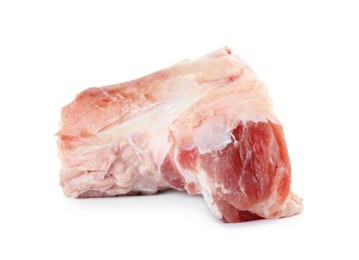 Photo of Raw chopped meaty bone isolated on white