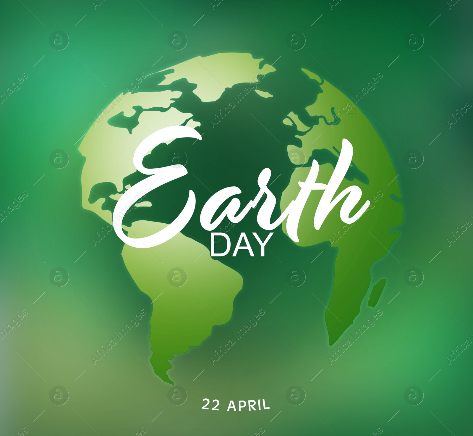 Illustration of Happy Earth day. Creative illustration of planet on green background