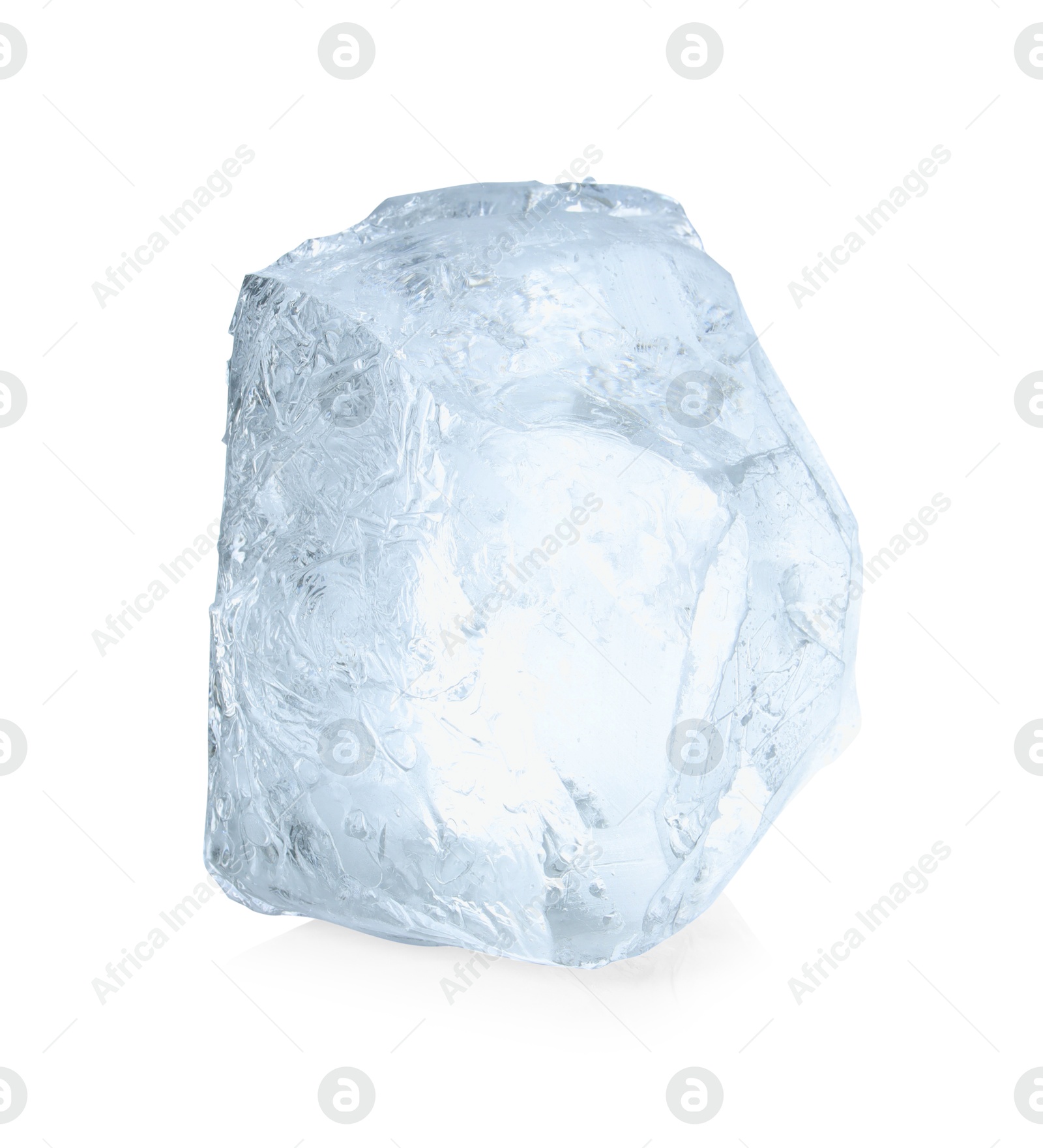 Photo of One piece of clear ice isolated on white