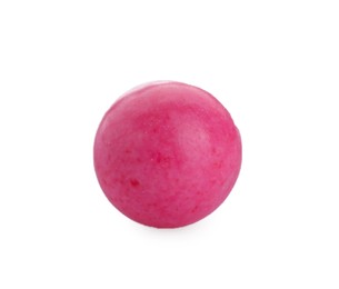 Photo of One bright pink gumball isolated on white