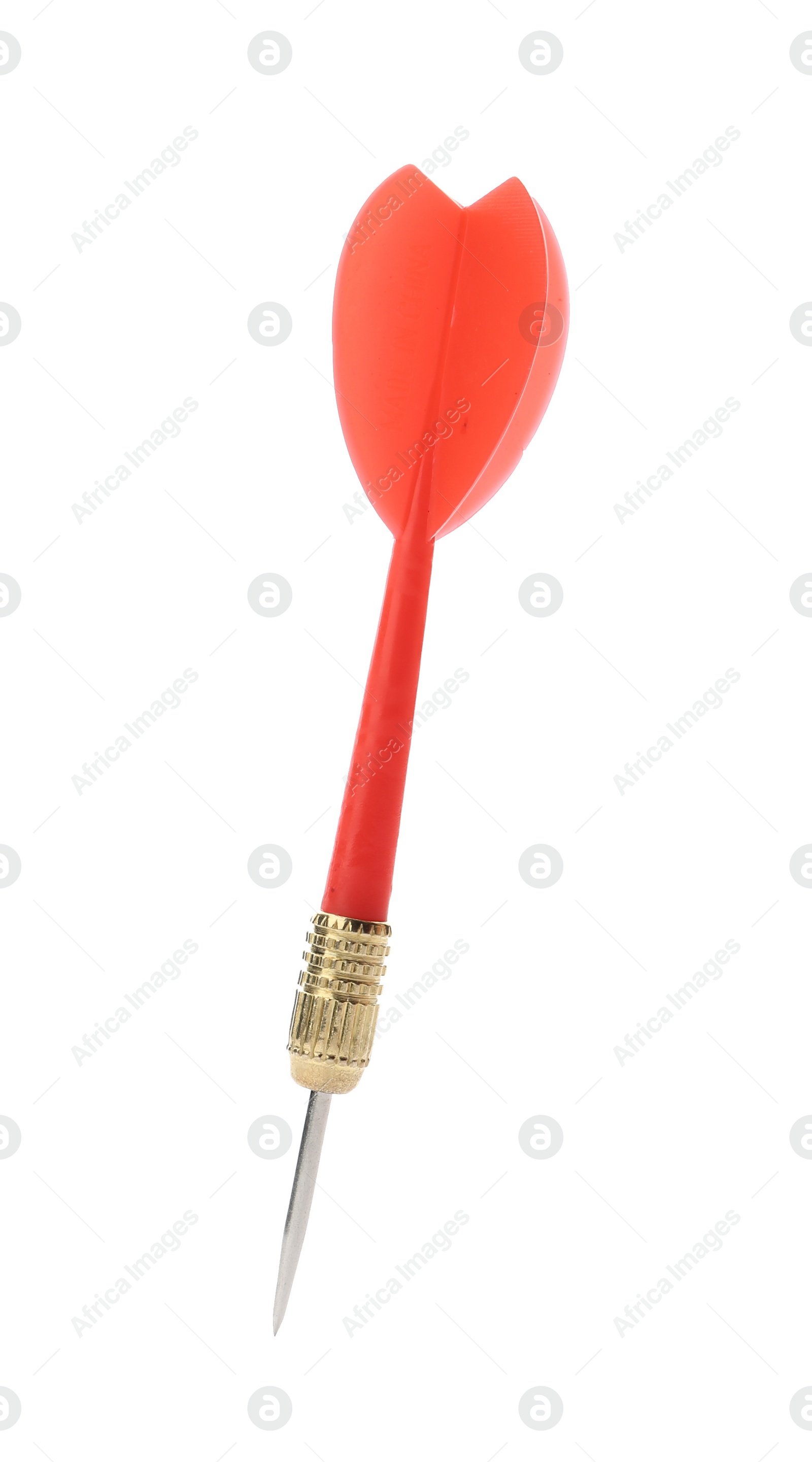 Photo of Single sharp red dart isolated on white