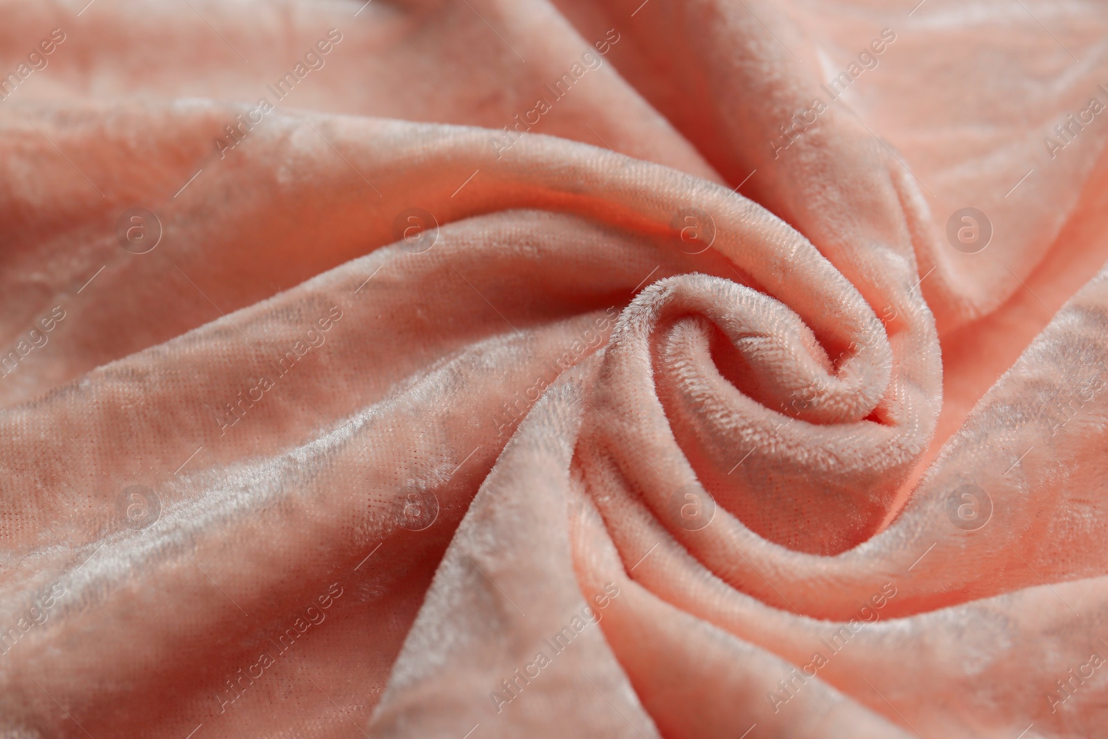 Photo of Beautiful pink fabric as background, closeup view